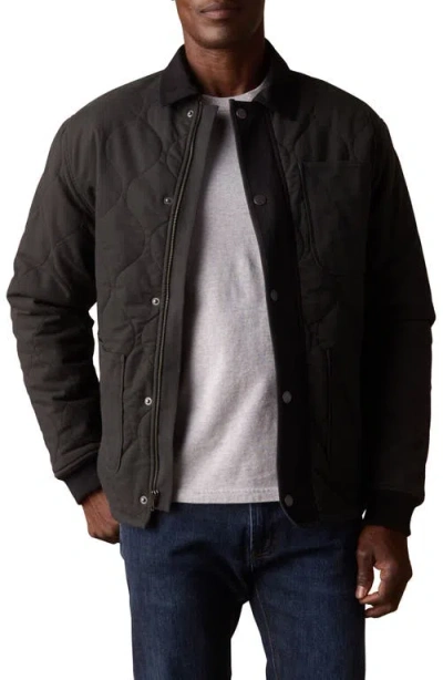The Normal Brand James Quilted Canvas Liner Jacket In Black