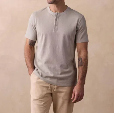 The Normal Brand Jersey Henley Shirt In Limestone In Gray