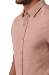 The Normal Brand Kalo Cotton Gauze Short Sleeve Button-up Shirt In Driftwood