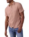 The Normal Brand Kalo Short Sleeve Button Up Shirt In Driftwood In Pink