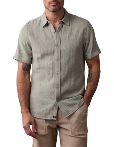 The Normal Brand Kalo Short Sleeve Button Up Shirt In Juniper In Gray