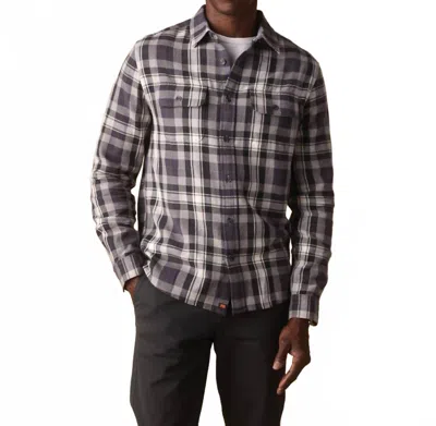 The Normal Brand Knitted Mountain Overshirt In Grey Plaid In Purple