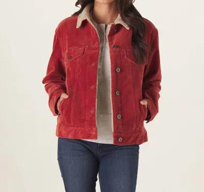 The Normal Brand Ladies Sherpa Cord Jacket In Auburn In Red