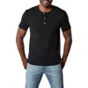 The Normal Brand Legacy Cotton Henley In Black