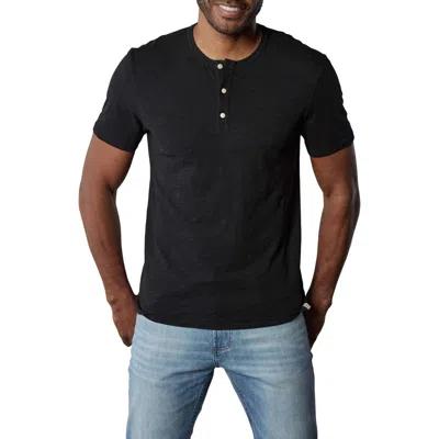The Normal Brand Legacy Cotton Henley In Black