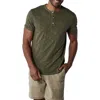 The Normal Brand Legacy Cotton Henley In Dusty Olive