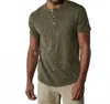 The Normal Brand Legacy Jersey Henley Shirt In Olive In Green