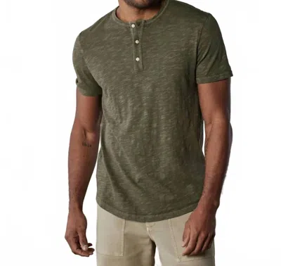 The Normal Brand Legacy Jersey Short Sleeve Henley Tee In Olive In Green
