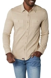 The Normal Brand Lennox Cotton Jersey Button-up Shirt In Oat