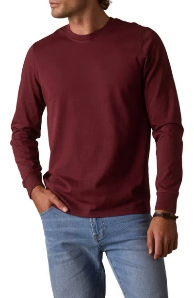 The Normal Brand Lennox Cotton Long Sleeve T-shirt In Burgundy