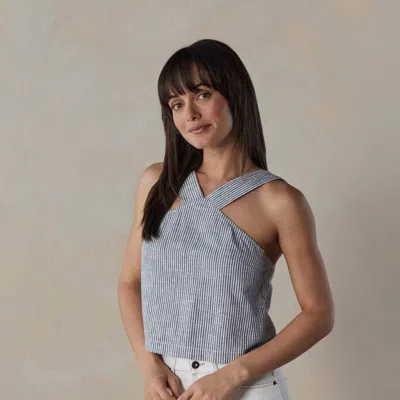The Normal Brand Lived-in Cotton Halter Tank In Blue