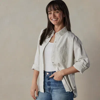 The Normal Brand Lived-in Cotton Overshirt In White