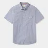 The Normal Brand Lived-in Cotton Popover Shirt In Blue