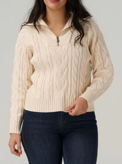 The Normal Brand Lola Everyday Quarter Zip Sweater In Cream In Neutral