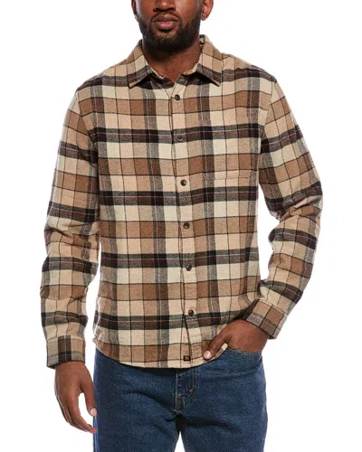 The Normal Brand Louis Heavyweight Flannel Overshirt In Brown