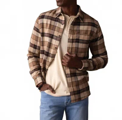 The Normal Brand Louis Heavyweight Flannel Overshirt In Mink Plaid In Brown