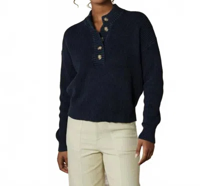 The Normal Brand Lynn Washed Popover Top In Indigo In Multi
