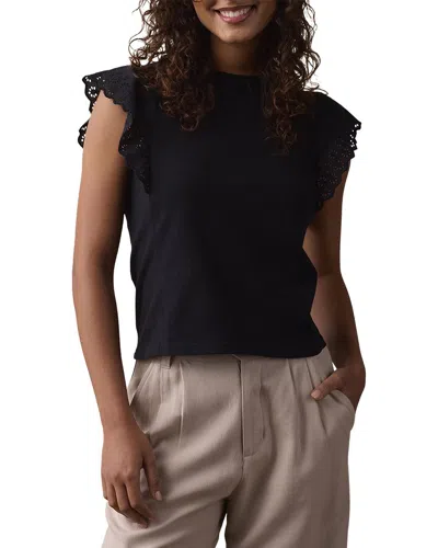 The Normal Brand Marnie Eyelet Top In Black
