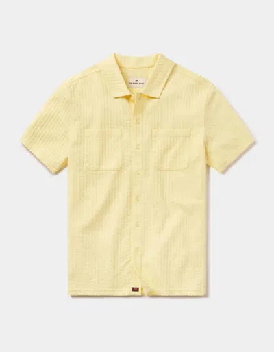 The Normal Brand Men's Button Up Knit Getaway Shirt In Yellow