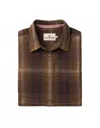 The Normal Brand Men's Jackson Button Up In Brown Plaid In Yellow