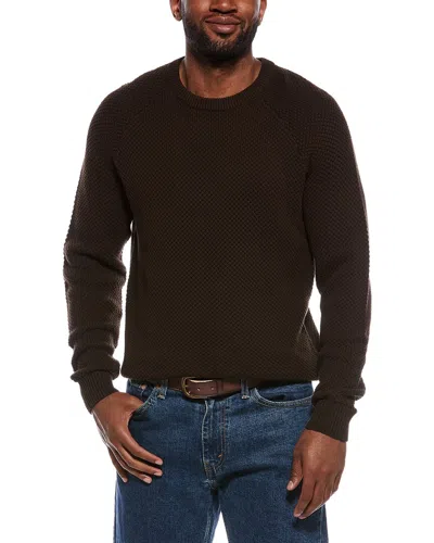 The Normal Brand Moss Stitch Crewneck Sweater In Burgundy