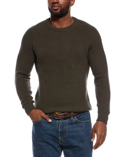 The Normal Brand Moss Stitch Crewneck Sweater In Green