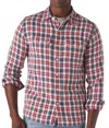 The Normal Brand Mountain Button Down Overshirt In White Plaid In Black