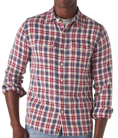 The Normal Brand Mountain Button Down Overshirt In White Plaid In Black