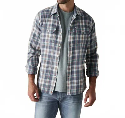 The Normal Brand Mountain Knit Overshirt In Mineral Blue