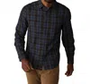 The Normal Brand Nikko Classic Button Up Shirt In Brown Plaid In Blue