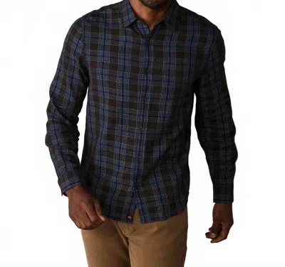 The Normal Brand Nikko Classic Button Up Shirt In Brown Plaid In Blue