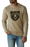 The Normal Brand Normal Bear Jacquard Cotton Blend Crewneck Sweater In Oatmeal