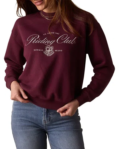 The Normal Brand Normal Fleece Graphic Crewneck In Burgundy