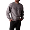 The Normal Brand Oversize Fly Over State Embroidered Crewneck Sweatshirt In Gray