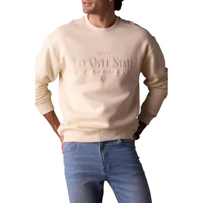 The Normal Brand Oversize Fly Over State Embroidered Crewneck Sweatshirt In Neutral