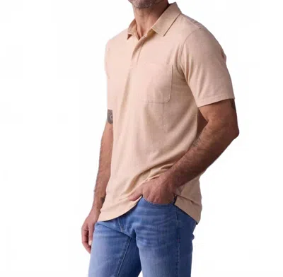 THE NORMAL BRAND PUREMESO ACTIVE POLO SHIRT IN ICED LATTE