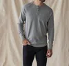 The Normal Brand Puremeso Everyday Henley Long Sleeve Top In Athletic Grey In Multi