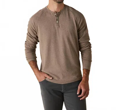 The Normal Brand Puremeso Everyday Henley Shirt In Taupe In Brown