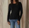 The Normal Brand Puremeso Long Sleeve Crewneck Top In Black In Black