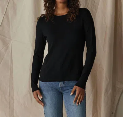 The Normal Brand Puremeso Long Sleeve Crewneck Top In Black