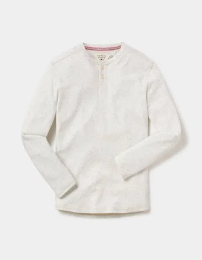 The Normal Brand Puremeso Two Button Henley In Stone In White