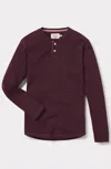THE NORMAL BRAND PUREMESO TWO BUTTON HENLEY T-SHIRT IN WINE