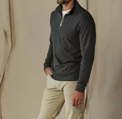 The Normal Brand Puremeso Weekend Quarterzip Sweatshirt In Charcoal In Gray