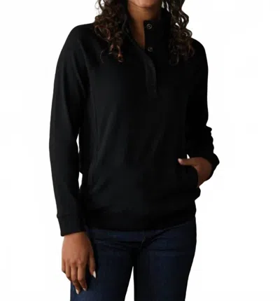 The Normal Brand Puremeso Weekend Snap Pullover In Black