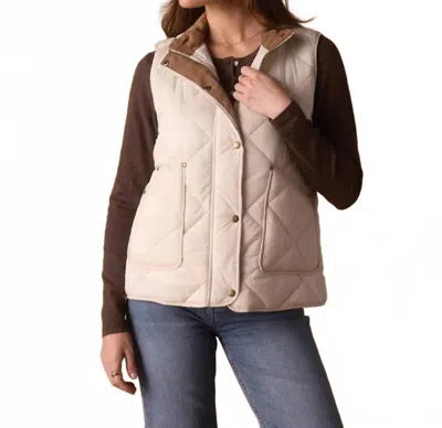The Normal Brand Quilted Liner Vest In Ecru/dark Taupe In Multi