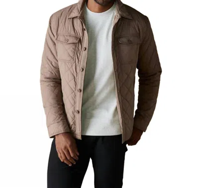 The Normal Brand Quilted Sherpa Lined Shacket In Pine Bark Brown In Multi
