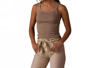 The Normal Brand Rib Tank Top In Color: Fawn In Brown