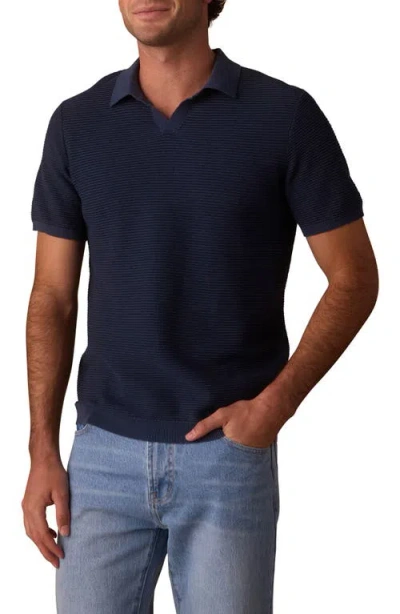The Normal Brand Robles Bird's Eye Polo In Black