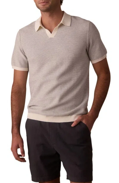 The Normal Brand Robles Bird's Eye Polo In Neutral