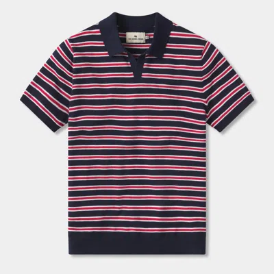 The Normal Brand Robles Striped Polo In Blue